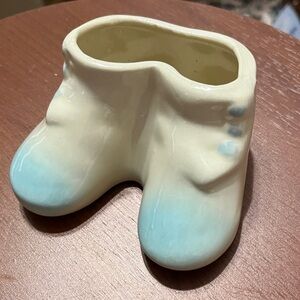 Ceramic Boot Planter with Blue Gradient